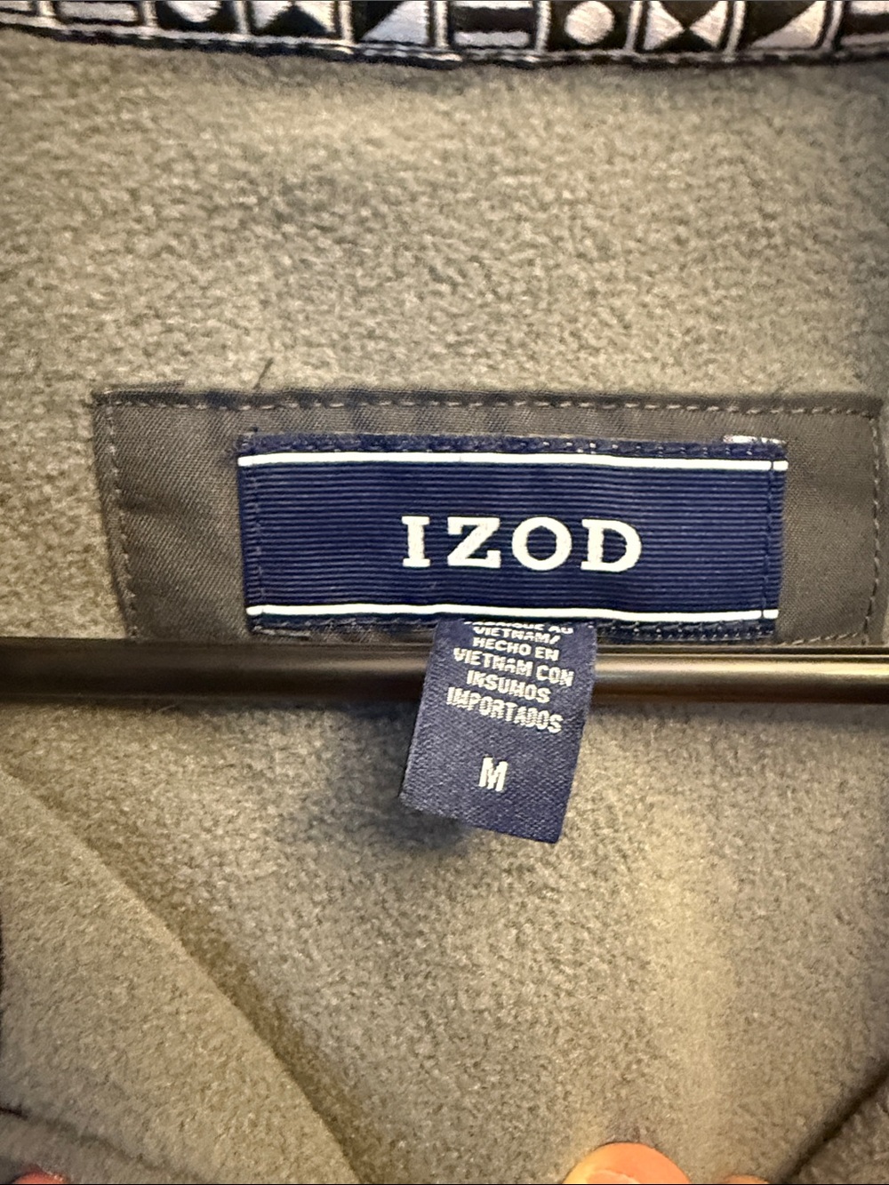 IZOD Men's Olive Quarter-Zip Pullover Jacket - Picture 2 of 4